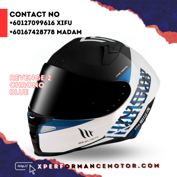 MT REVENGE 2 CHRONO BLUE REVENGE 2 CHRONO MT HELMET CATALOG HELMETS Johor Bahru JB Supply Suppliers | X Performance Motor