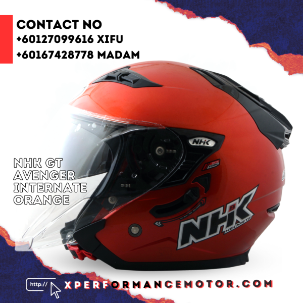 NHK GT AVENGER INTERNATE ORANGE GT AVENGER NHK CATALOG HELMETS Johor Bahru JB Supply Suppliers | X Performance Motor