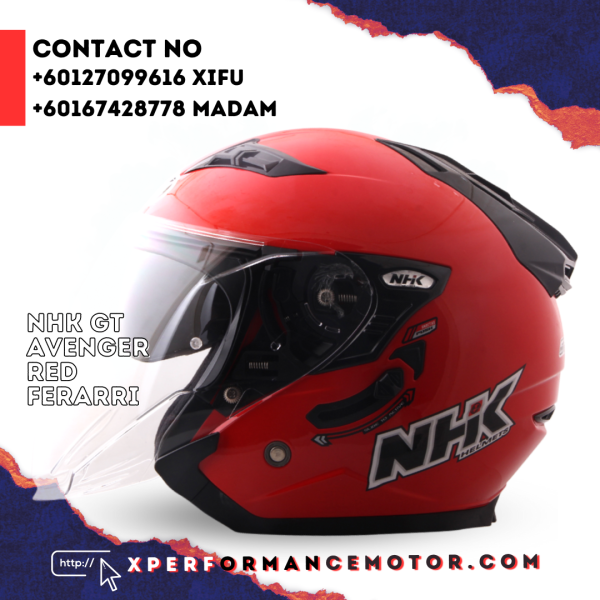 NHK GT AVENGER RED FERRARI GT AVENGER NHK CATALOG HELMETS Johor Bahru JB Supply Suppliers | X Performance Motor