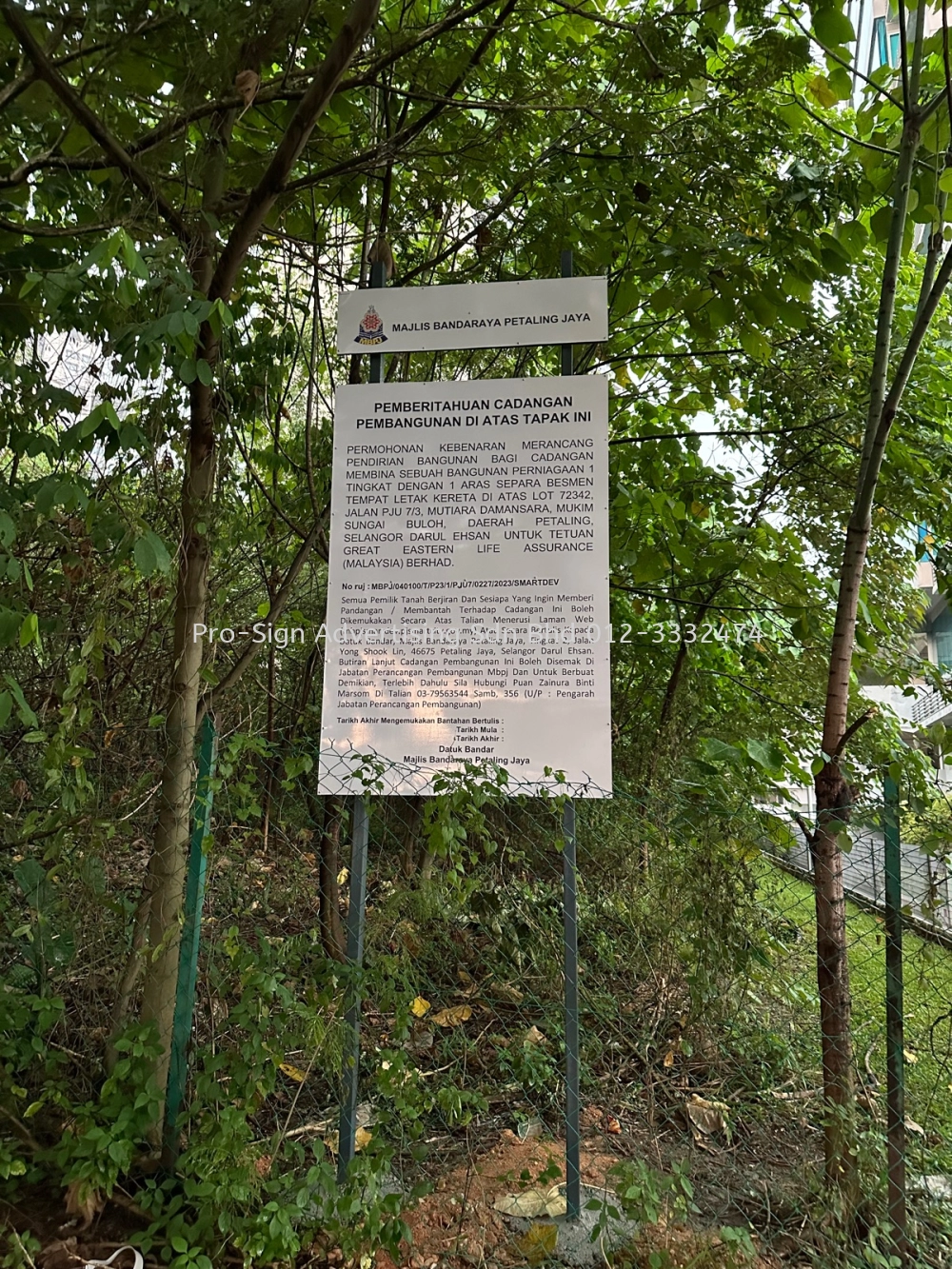 CONSTRUCTION PROJECT SIGNBOARD (GREAT EASTERN, 2023, DAMANSARA PERDANA)