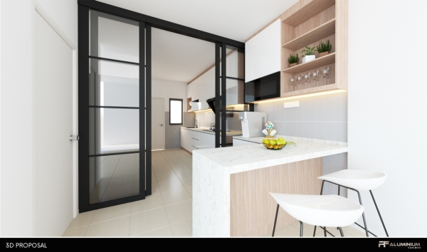 3d Proposal Project Iringan 2 Bayu Kitchen Cabinet Aluminium Cabinet Seremban, Malaysia, Negeri Sembilan Supplier, Suppliers, Supply, Supplies | PF ALUMINIUM SDN BHD