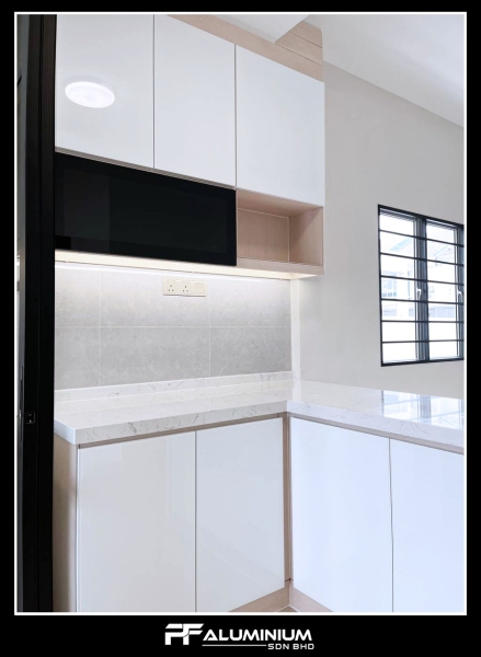 Aluminium Kitchen Cabinet  Project Iringan 2 Bayu Kitchen Cabinet Aluminium Cabinet Seremban, Malaysia, Negeri Sembilan Supplier, Suppliers, Supply, Supplies | PF ALUMINIUM SDN BHD