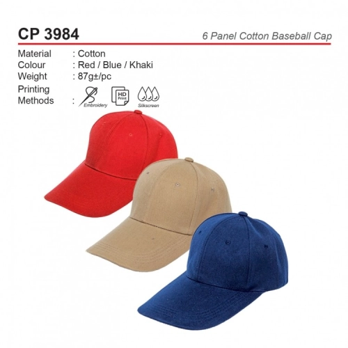 CP 3984 6 Panel Cotton Baseball Cap