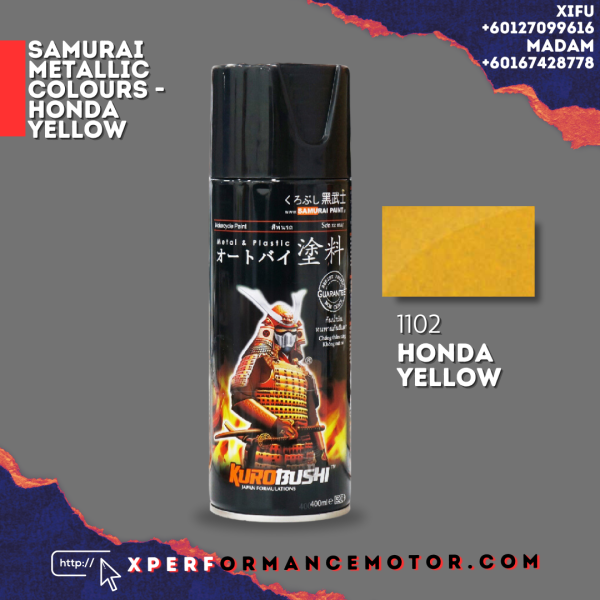 1102 HONDA YELLOW METALLIC COLOURS SAMURAI PAINT PAINT COLOURS SPRAY Johor Bahru JB Supply Suppliers | X Performance Motor