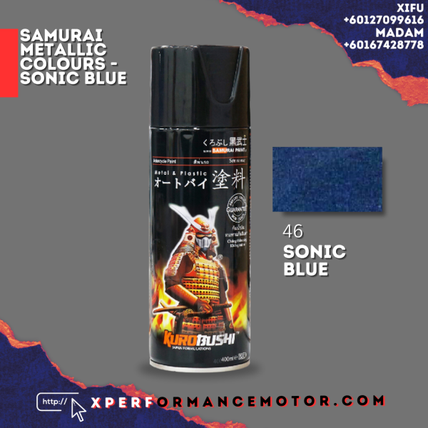 46 SONIC BLUE METALLIC COLOURS SAMURAI PAINT PAINT COLOURS SPRAY Johor Bahru JB Supply Suppliers | X Performance Motor