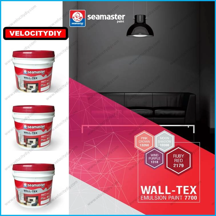 （乳胶漆）Seamaster Wall-Tex Emulsion Paint 7700 Cat Kapur 7 Liter