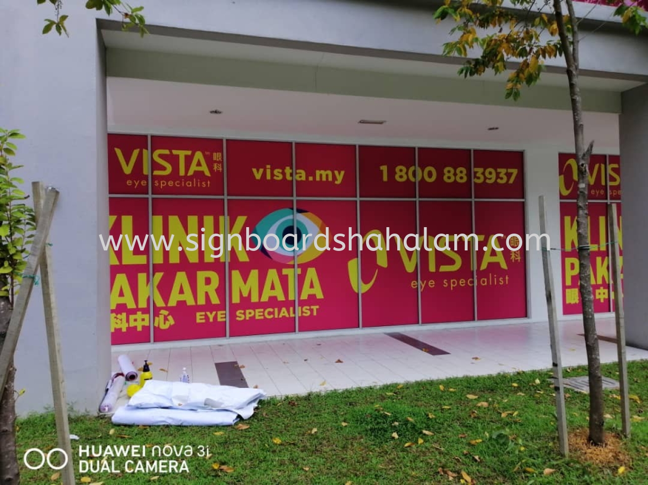 VISTA EYE KLINIK OUTDOOR INKJET GLASS STICKER AT KUALA LUMPUR 