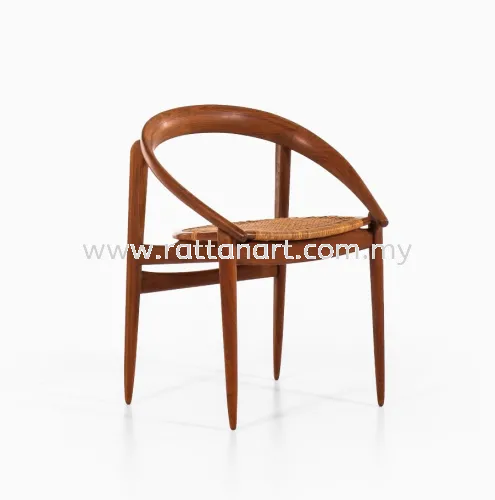 WOODEN RATTAN DINING CHAIR