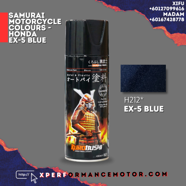 H212* EX-5 BLUE MOTOR CYCLE COLOURS HONDA SAMURAI PAINT PAINT COLOURS SPRAY Johor Bahru JB Supply Suppliers | X Performance Motor