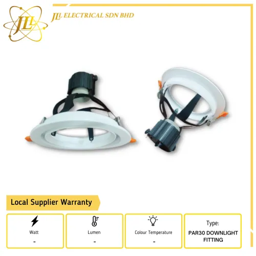 JLUX KD549 E27 WHITE RECESSED PAR30 D135 5.31'' DOWNLIGHT FITTING ONLY