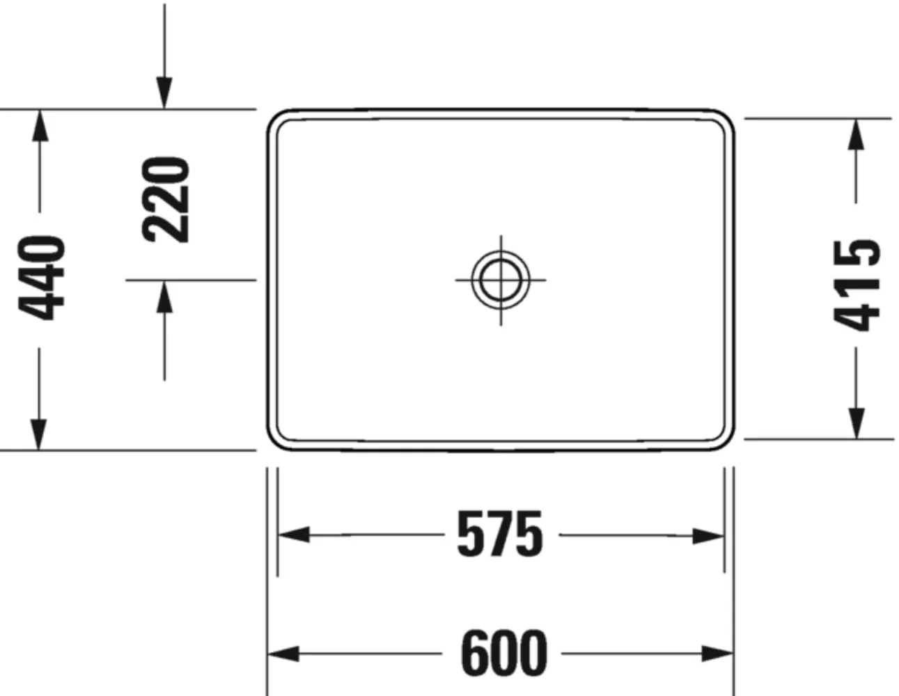 Duravit D-Neo 035860 Semi Countertop Basin