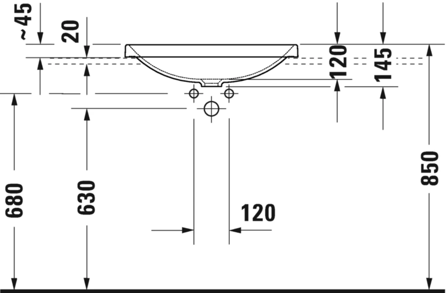 Duravit D-Neo 035860 Semi Countertop Basin