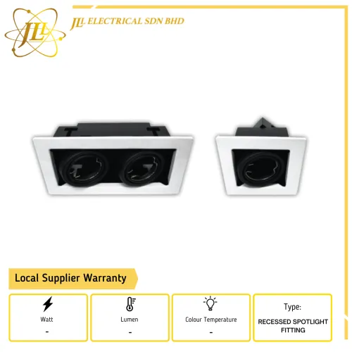 JLUX E20 GU10 RECESSED SPOTLIGHT FITTING ONLY [CUT HOLE 100MM X 90MM 1H / 185MM X 90MM 2H]