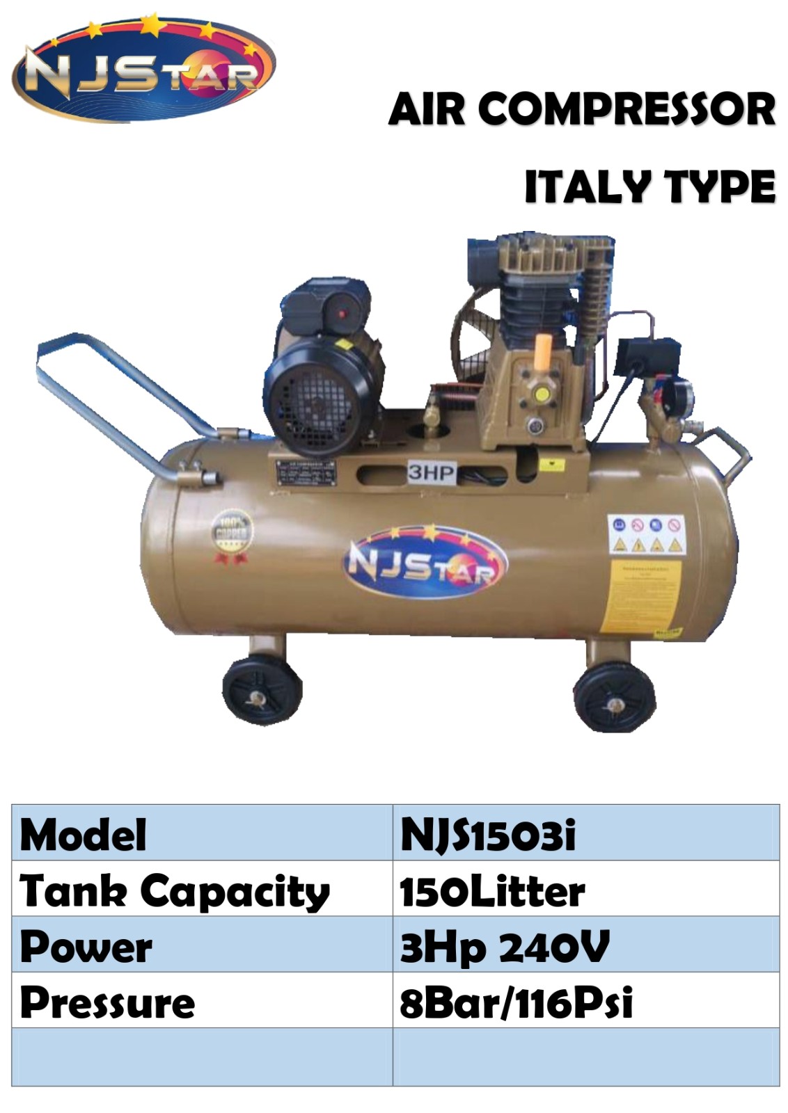 NJSTAR AIR COMPRESSOR NJS1503i