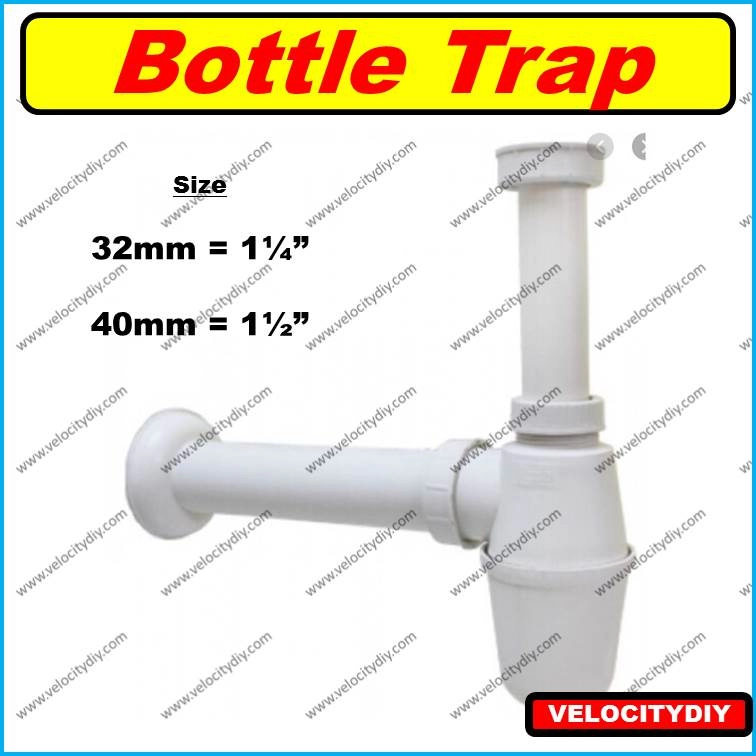 Techplas Upvc Plastic Bottle Trap 32mm 1 1/4" 40mm 1 1/2"