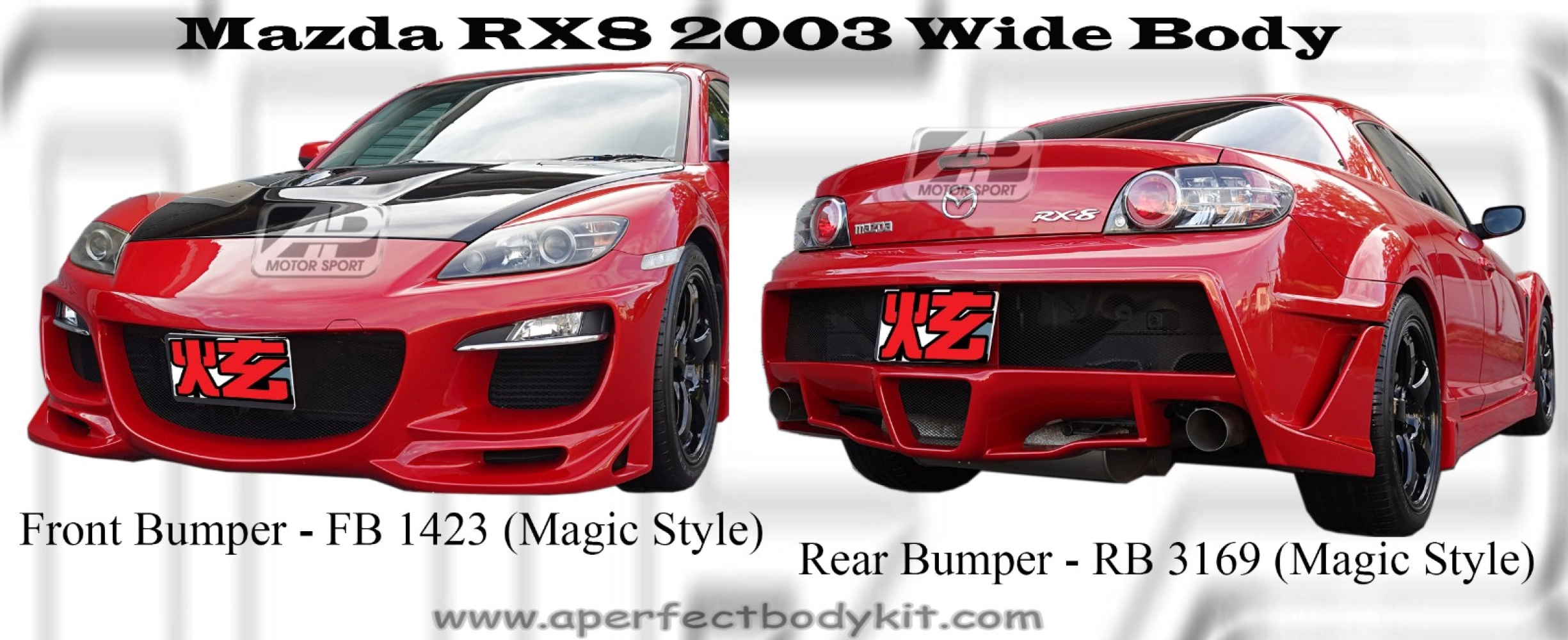 Mazda RX8 2003 Wide Body Front Bumper, Rear Bumper (Magic Style) Johor ...