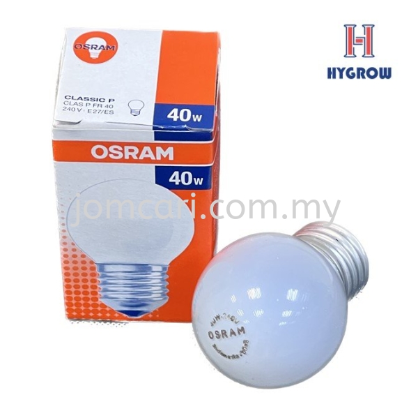 OSRAM CLASSIC P 40W 240V FROSTED Lamp & Bulb Lighting Selangor, Malaysia, Kuala Lumpur (KL), Penang, Kajang, Ayer Itam Supplier, Suppliers, Supply, Supplies | Hygrow Sdn Bhd