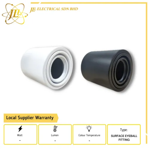 JLUX 16-RD GU10 SURFACE EYEBALL FITTING ONLY [BLACK/WHITE]