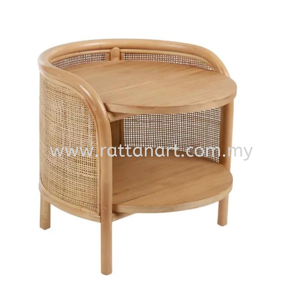 RATTAN WOODEN SIDE TABLE