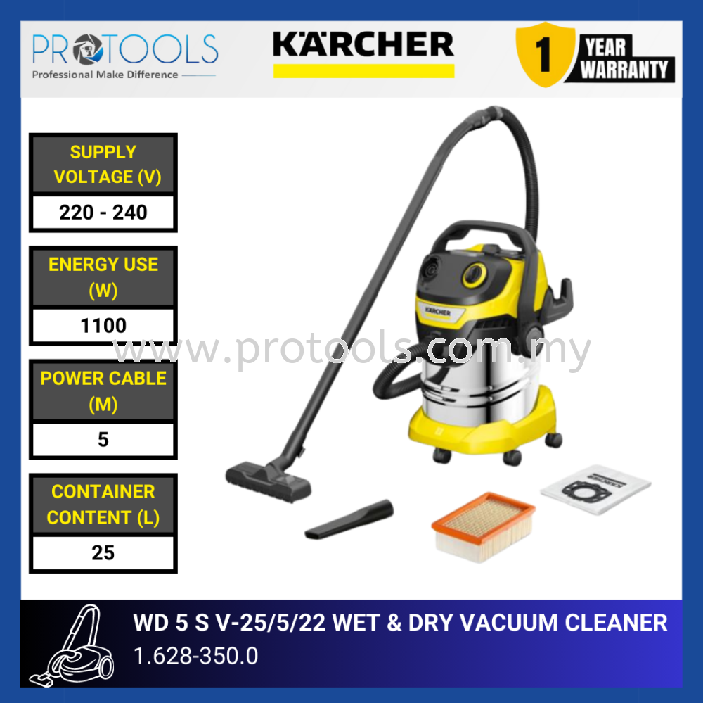 KARCHER WD 5 S V-25/5/22 WET & DRY VACUUM CLEANER | 1.628-350.0 Wet & Dry  Vacuum Cleaners Home Cleaning HOME AND PROFESSIONAL CLEANING Johor Bahru  (JB), Malaysia, Senai Supplier, Suppliers, Supply, Supplies | Protools ...