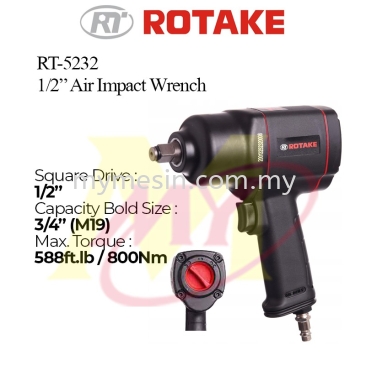 Rotake RT-5232 1/2" Air Impact Wrench 800Nm