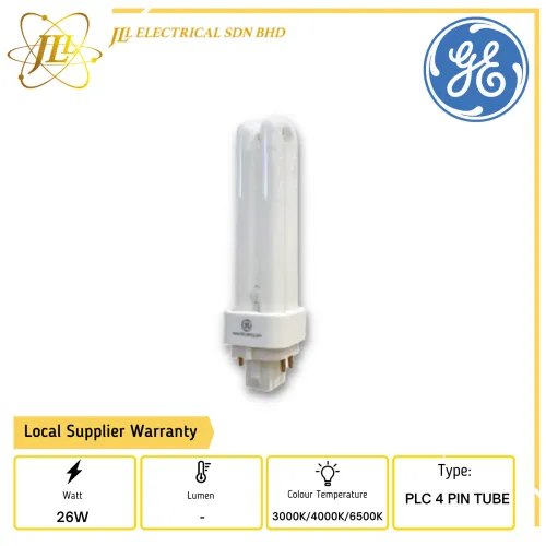 GE PLC 26W/4PIN  Compact Fluorescent Light Bulb 830 Warm White/840 Cool White/865 Cool Daylight