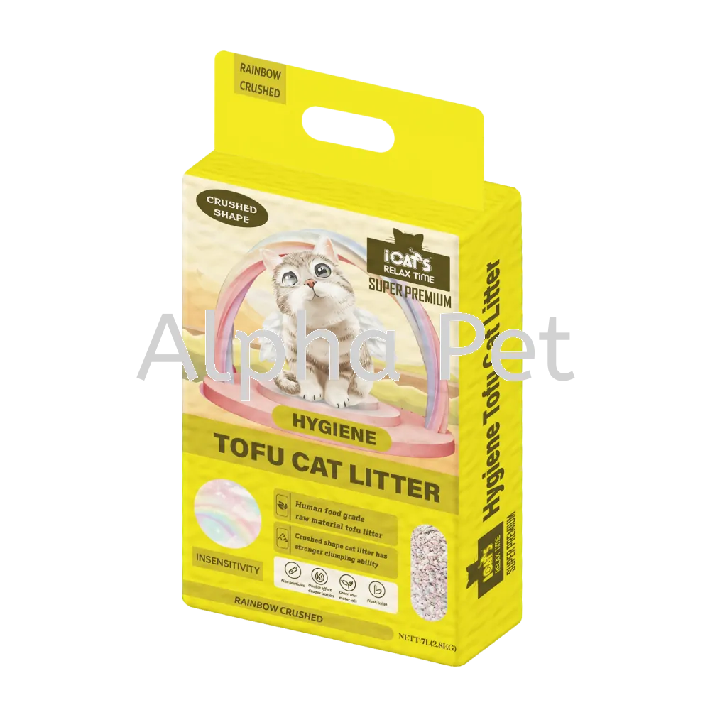 Icat's Rainbow Crushed Tofu Cat Litter