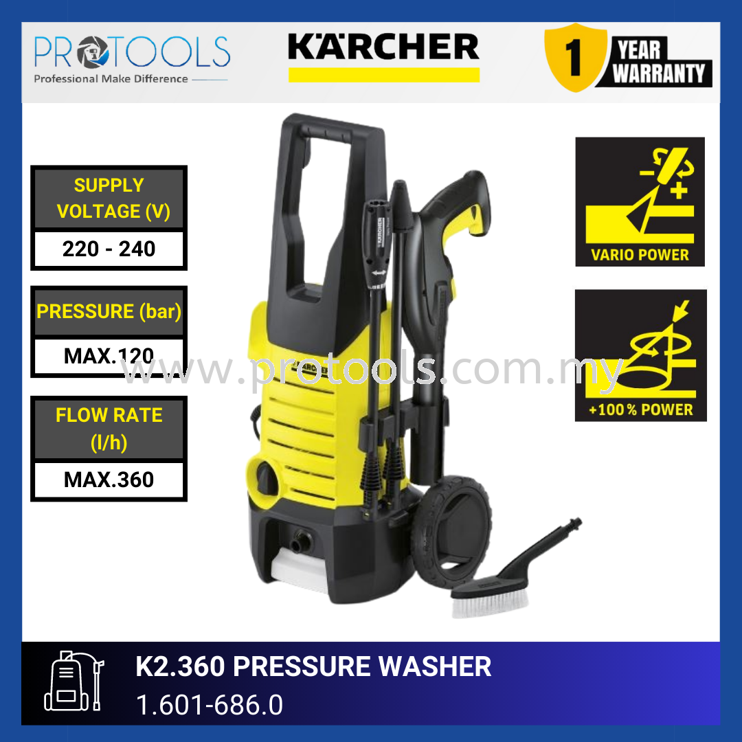 KARCHER K2.360 HIGH PRESSURE CLEANERS | 1.601 - 686.0 High Pressure  Cleaners Home Cleaning HOME AND