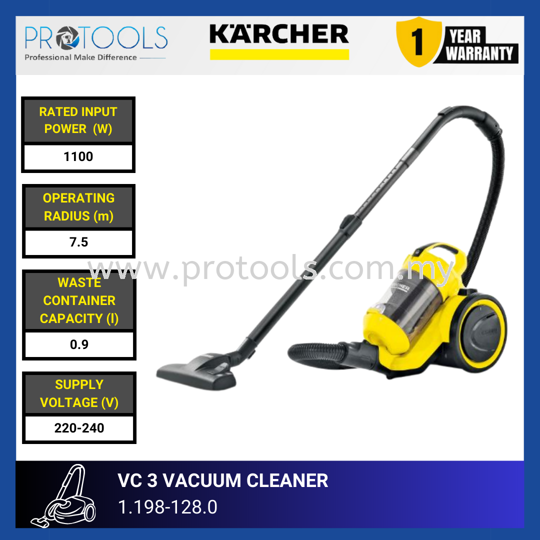 KARCHER VC3 PLUS VACUUM CLEANER | 1.198 - 1.280 Steam Vacuum Cleaners Home  Cleaning HOME AND PROFESSIONAL