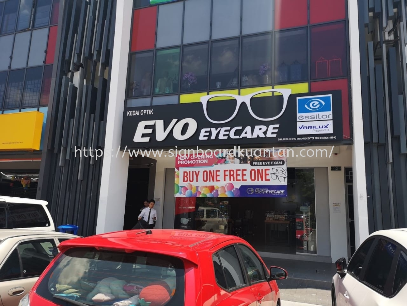 KEDAI OPTIK EVO EYECARE OUTDOOR 3D LED FRONTLIT SIGNAGE AT KUANTAN AIR PUTIH 