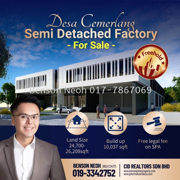 Semi Detached Factory   Factory  JB, Johor Bahru, Malaysia For Sale, For Rent | johorindustrial2u.com