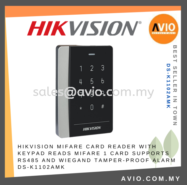 Hikvision Door Access Control 13.56MHz Keypad Password MF Mifare Card Reader RS485 Wiegand W26 W34 IP64 Dust DS-K1102AMK DOOR ACCESS CONTROL HIKVISION Johor Bahru (JB), Kempas, Johor Jaya Supplier, Suppliers, Supply, Supplies | Avio Digital