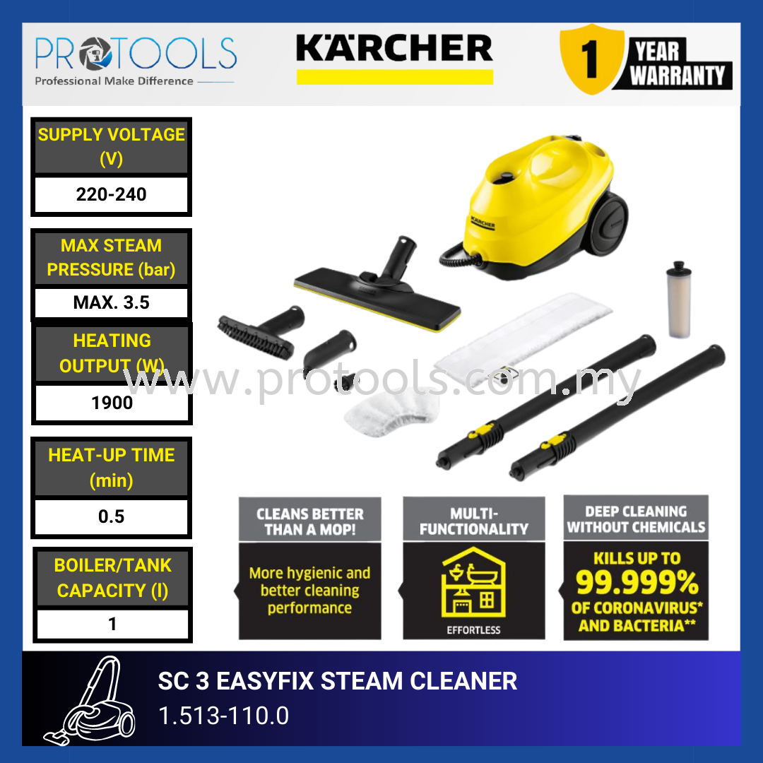 KARCHER SC3 DELUXE EASYFIX STEAM CLEANER | 1.513 - 202.0 Steam Cleaners  Home Cleaning HOME AND PROFESSIONAL