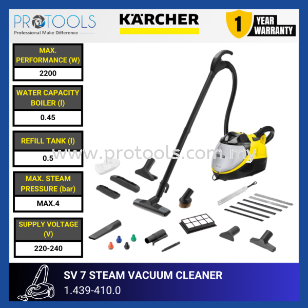 KARCHER SV7 STEAM VACUUM CLEANER | 1.439-410.0 Steam Vacuum Cleaners Home Cleaning HOME AND PROFESSIONAL CLEANING Johor Bahru (JB), Malaysia, Senai Supplier, Suppliers, Supply, Supplies | Protools Hardware Sdn Bhd