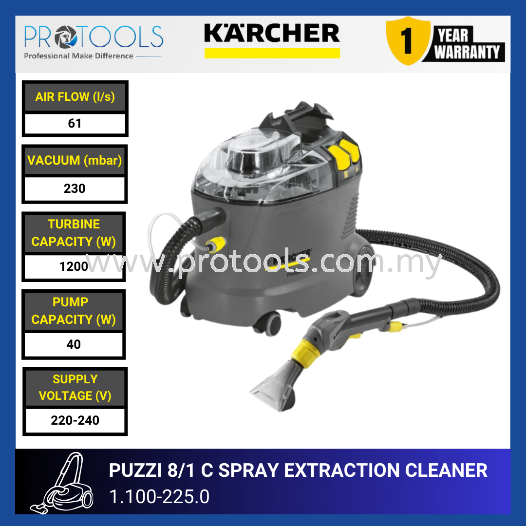 KARCHER PUZZI 8/1 C SPRAY-EXTRACTION CLEANER | 1.100-225.0 Carpet Cleaners  Professional Cleaning HOME