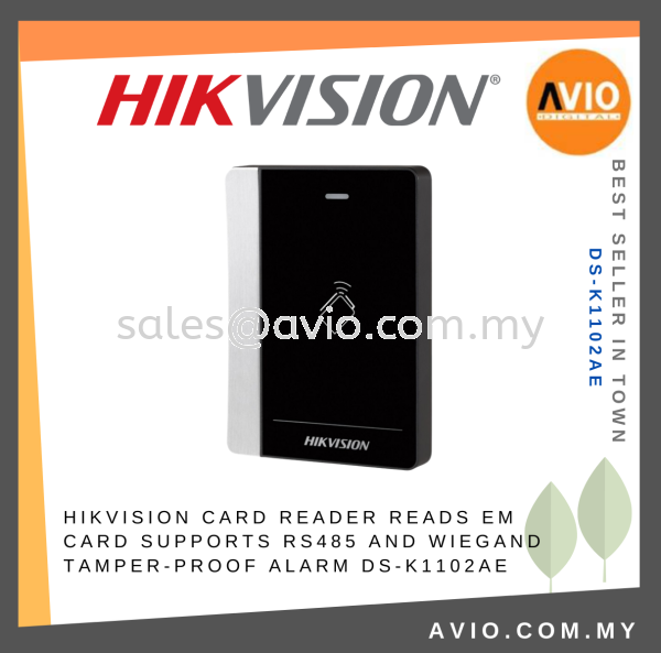 Hikvision Door Access Control 125KHz EM ID RFID Card Reader RS485 Wiegand W26 W34 IP64 Dust proof DS-K1102AE DOOR ACCESS CONTROL HIKVISION Johor Bahru (JB), Kempas, Johor Jaya Supplier, Suppliers, Supply, Supplies | Avio Digital