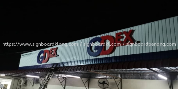 gdex aluminium trism base with 3d led frontlit box up lettering logo signage signboard at penang Aluminum Ceiling Trim Casing 3D Box Up Signboard Kuala Lumpur (KL), Malaysia Pembinaan, Pasang, Pembekal | Great Sign Advertising (M) Sdn Bhd