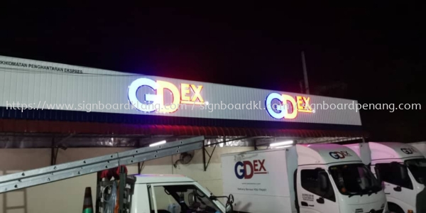 gdex aluminium trism base with 3d led frontlit box up lettering logo signage signboard at penang Aluminum Ceiling Trim Casing 3D Box Up Signboard Kuala Lumpur (KL), Malaysia Pembinaan, Pasang, Pembekal | Great Sign Advertising (M) Sdn Bhd