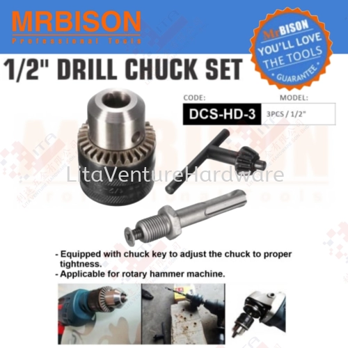 MRBISON BRAND 12'' DRILL CHUCK SET DCSHD3