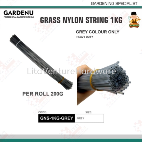 GARDENU BRAND GRASS NYLON STRING 1KG GNS1KGGREY