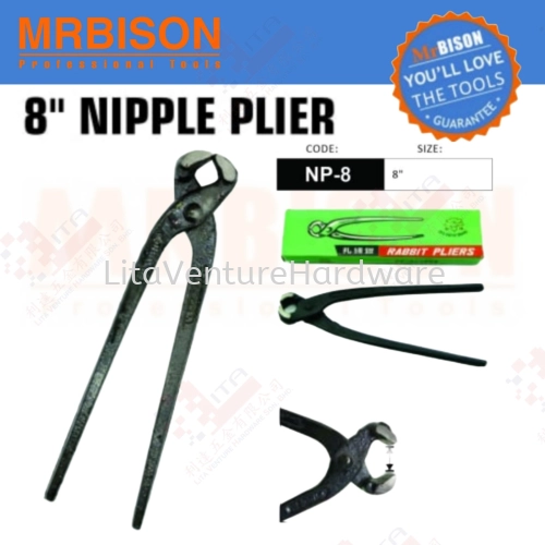 MRBISON BRAND 8'' NIPPLE PLIER NP8