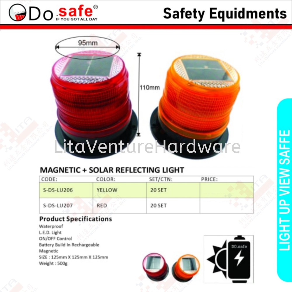 DO SAFE BRAND MANETIC + SOLAR REFLECTING LIGHT SDSLU206 SDSLU207