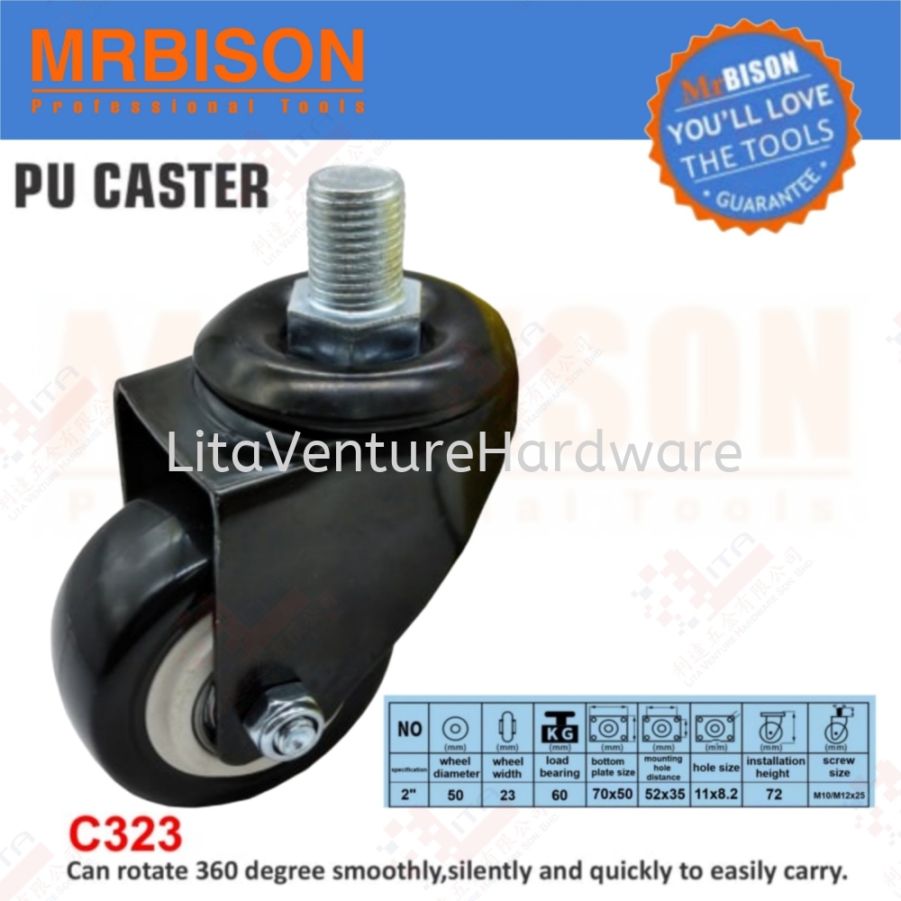 MRBISON BRAND PU CASTER C323
