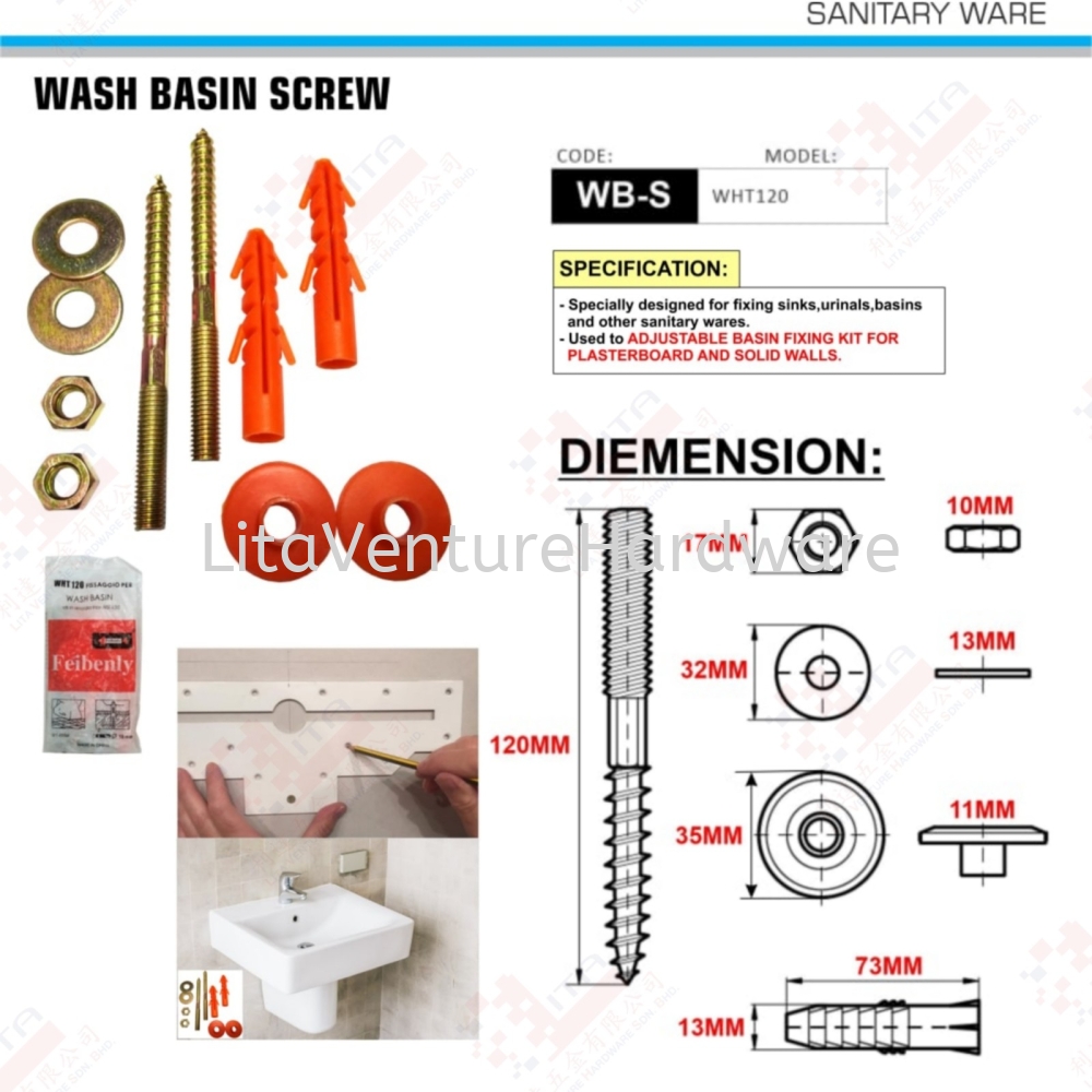 WASH BASIN SCREW WBS