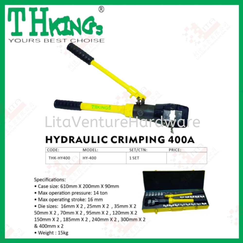 TH KINGS BRAND HYDRAULIC CRIMPING 400A THKHY400