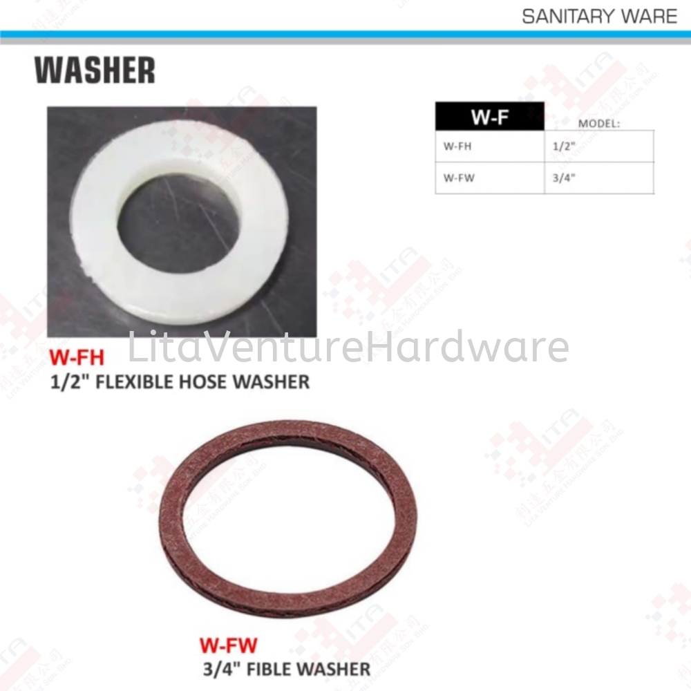 WASHER 12'' FLEXIBLE HOSE WASHER 34'' FIBLE WASHER WFH WFW