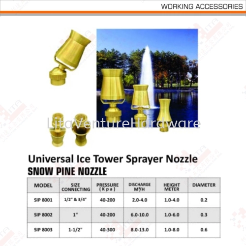 SNOW PINE NOZZLE SIP8001 SIP8002 SIP8003