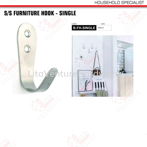 STAINLEES STEEL FURNITURE HOOK-SINGLE BFHSINGLE