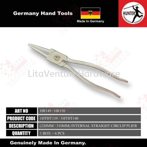 HUNTER GERMANY BRAND INTERNAL STRAIGHT CIRCLIP PLIER 1HTHT139 1HTHT140