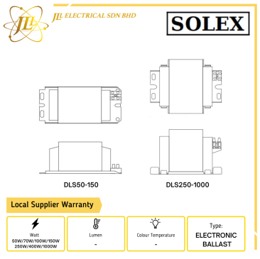SOLEX DLS 240V 50HZ BALLAST FOR HIGH PRESSURE SODIUM VAPOUR (SON) LAMPS [50W/70W/100W/150W/250W/400W/1000W]